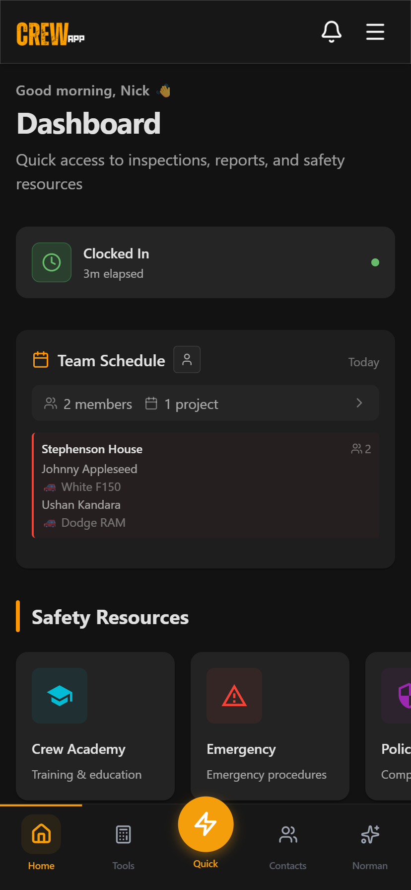 Mobile Home Dashboard